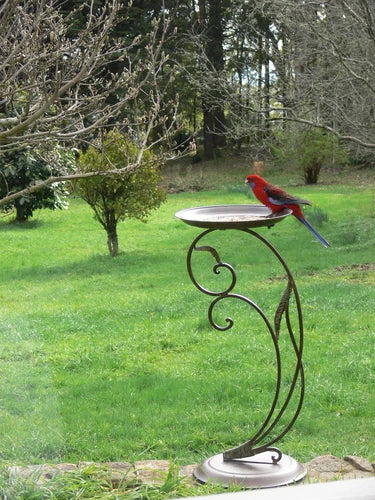 French-style Avian Bird Feeder/Bird Bath. Antique Brown