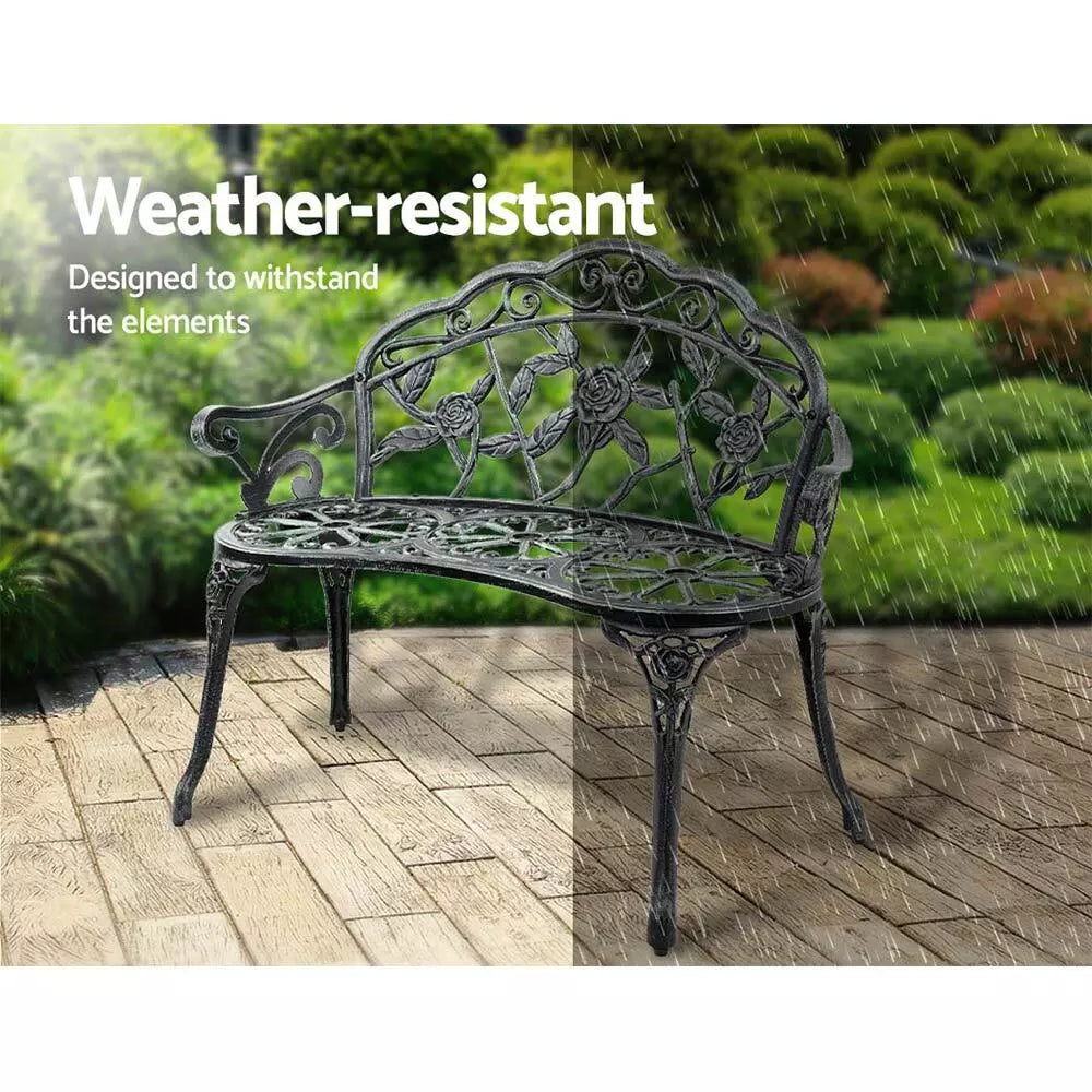 Oriana Cast Iron Garden Bench Seat 100cm - Vintage Green