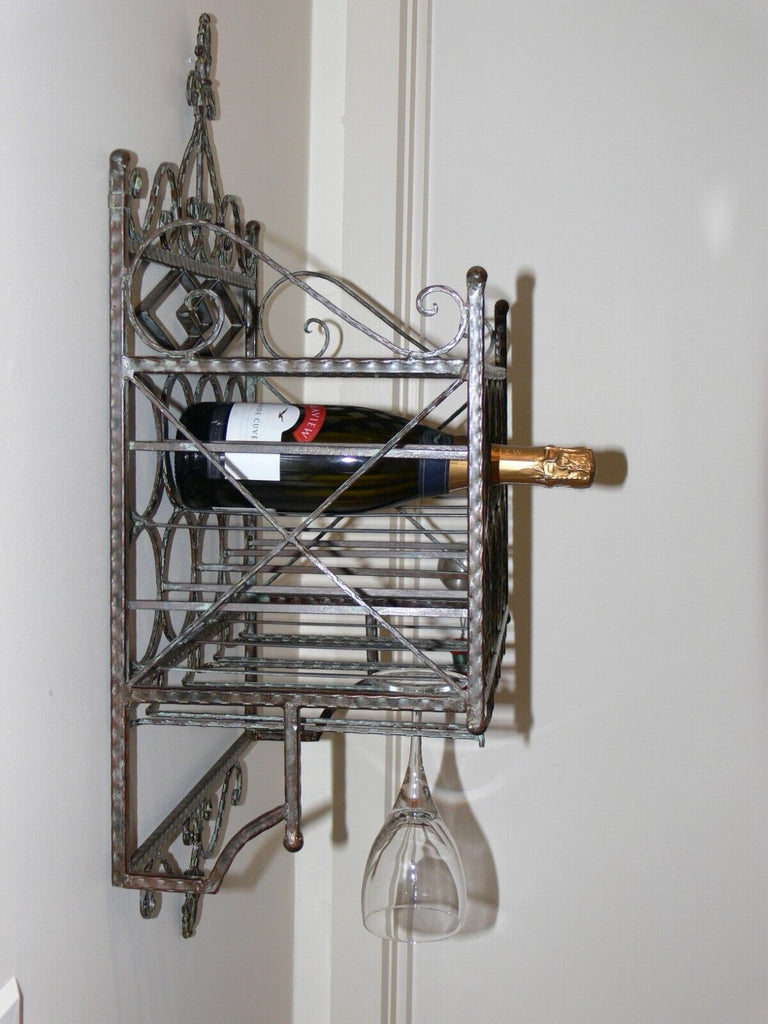 Margaux Wrought Iron Wine Rack - Antique Brown