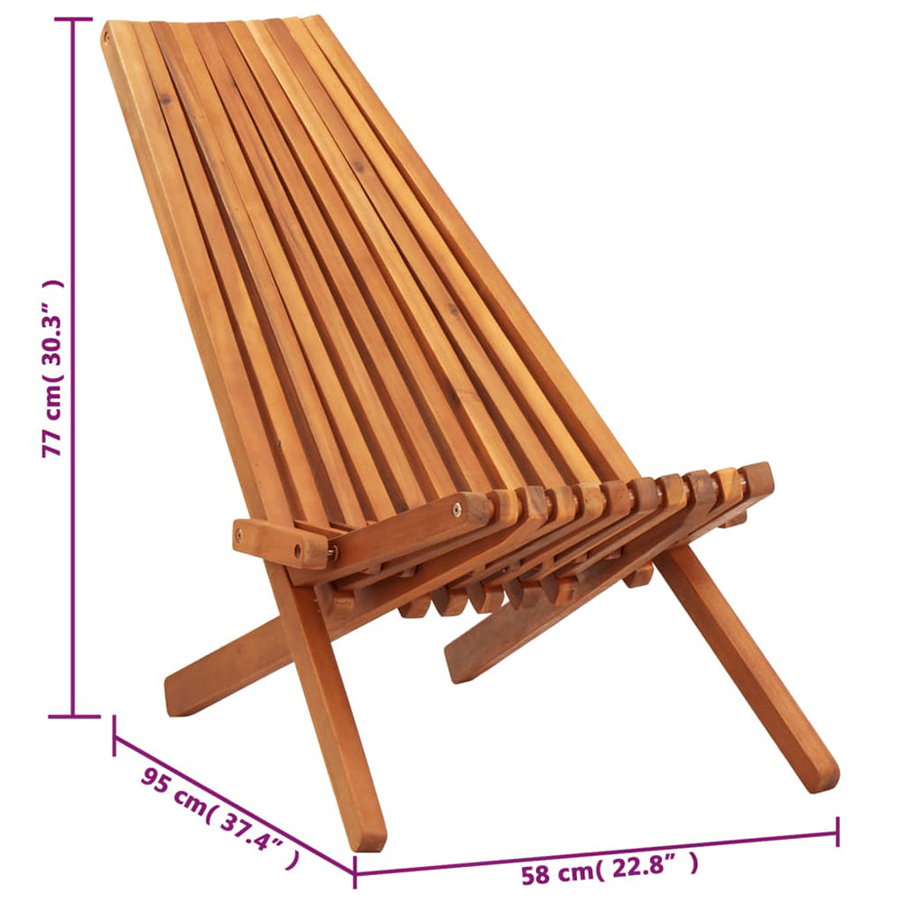 Collini Folding Outdoor Lounge Chair - Solid Acacia Wood
