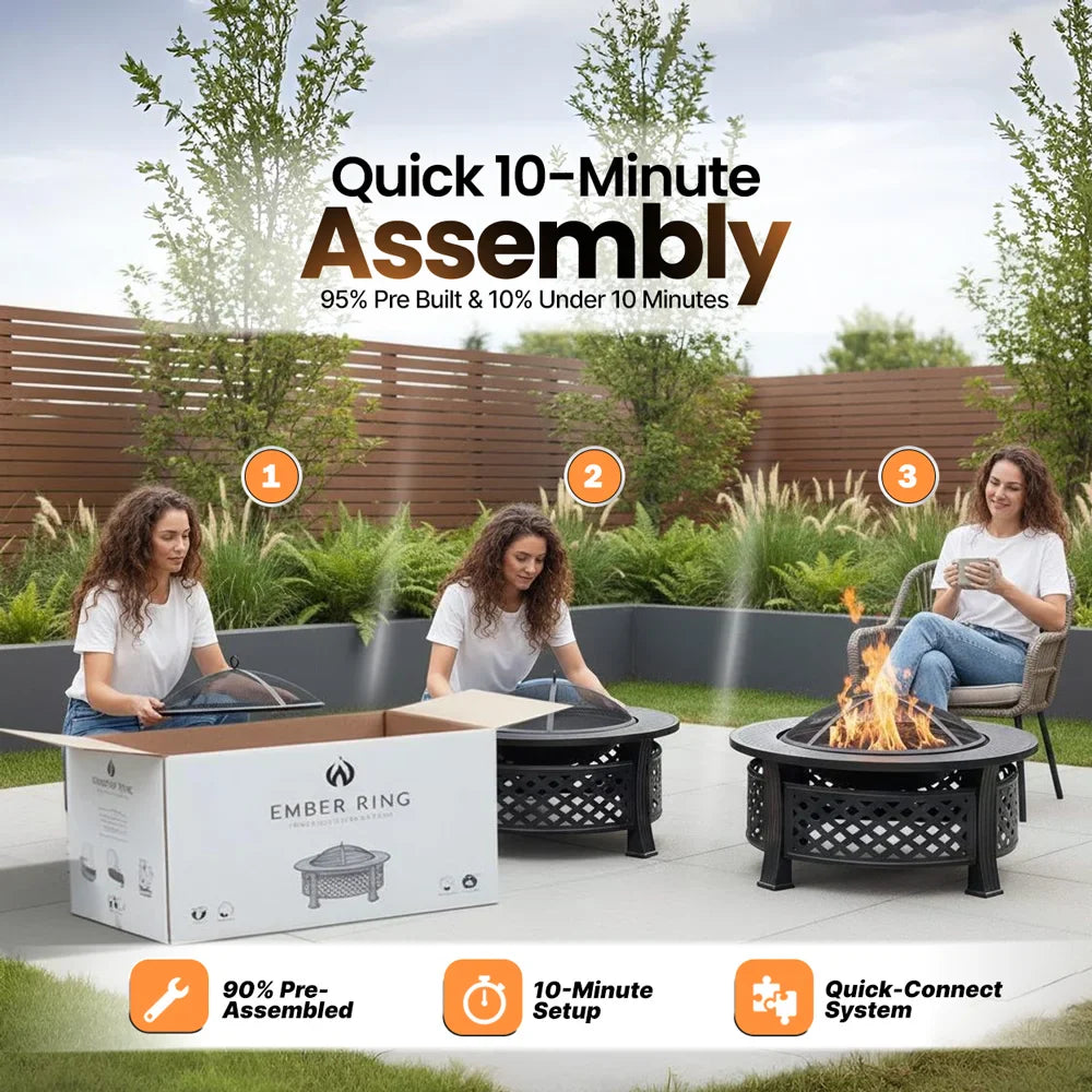Fiera Ember Ring - 2 in 1 Fire Pit & BBQ