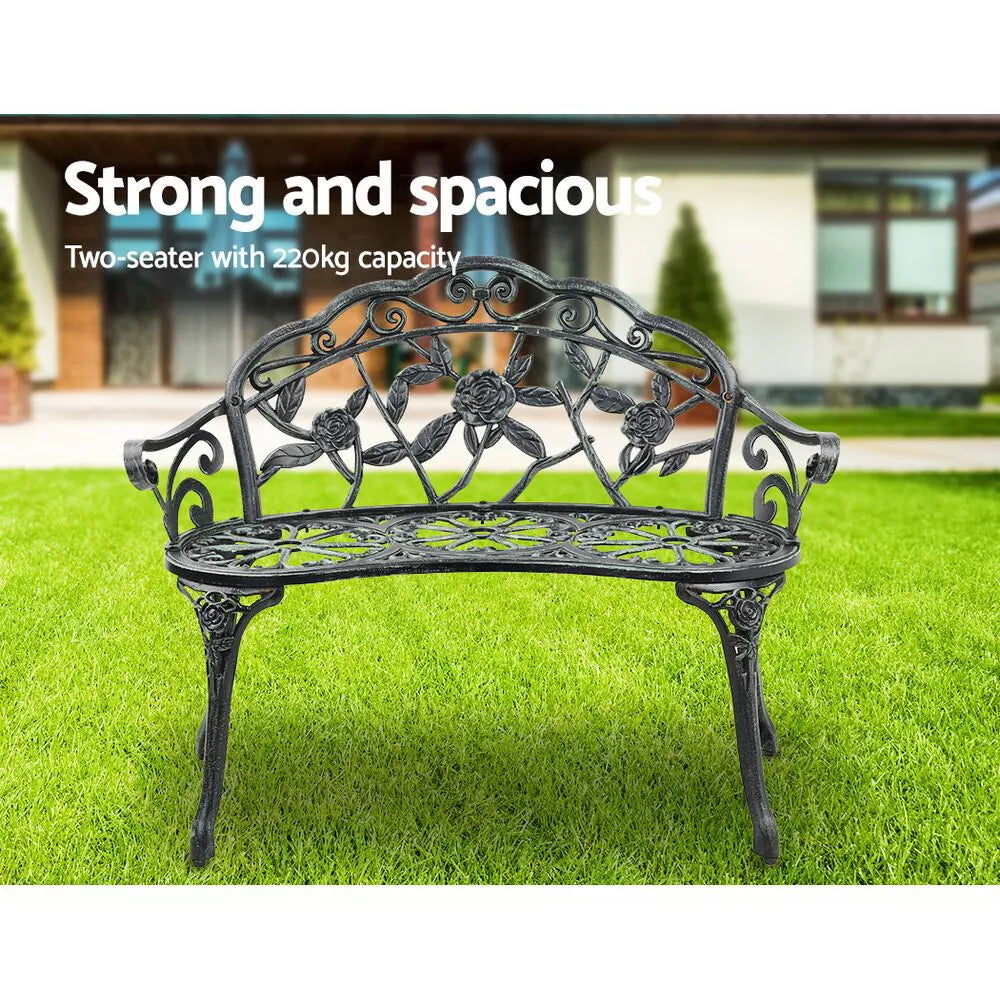 Oriana Cast Iron Garden Bench Seat 100cm - Vintage Green