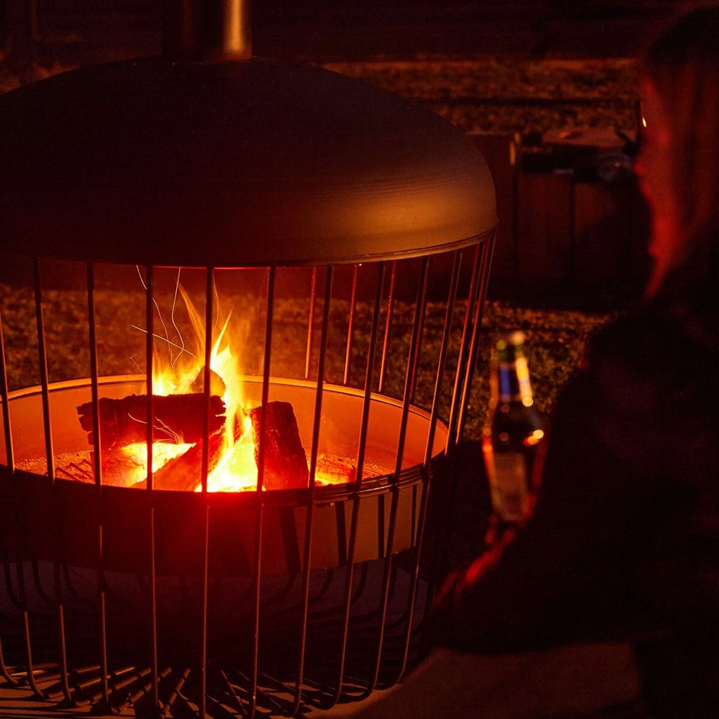 Chania Chimenea. Large 100cm Diameter. 1.68m Tall. Black
