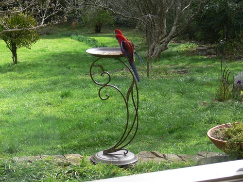 French-style Avian Bird Feeder/Bird Bath. Antique Brown