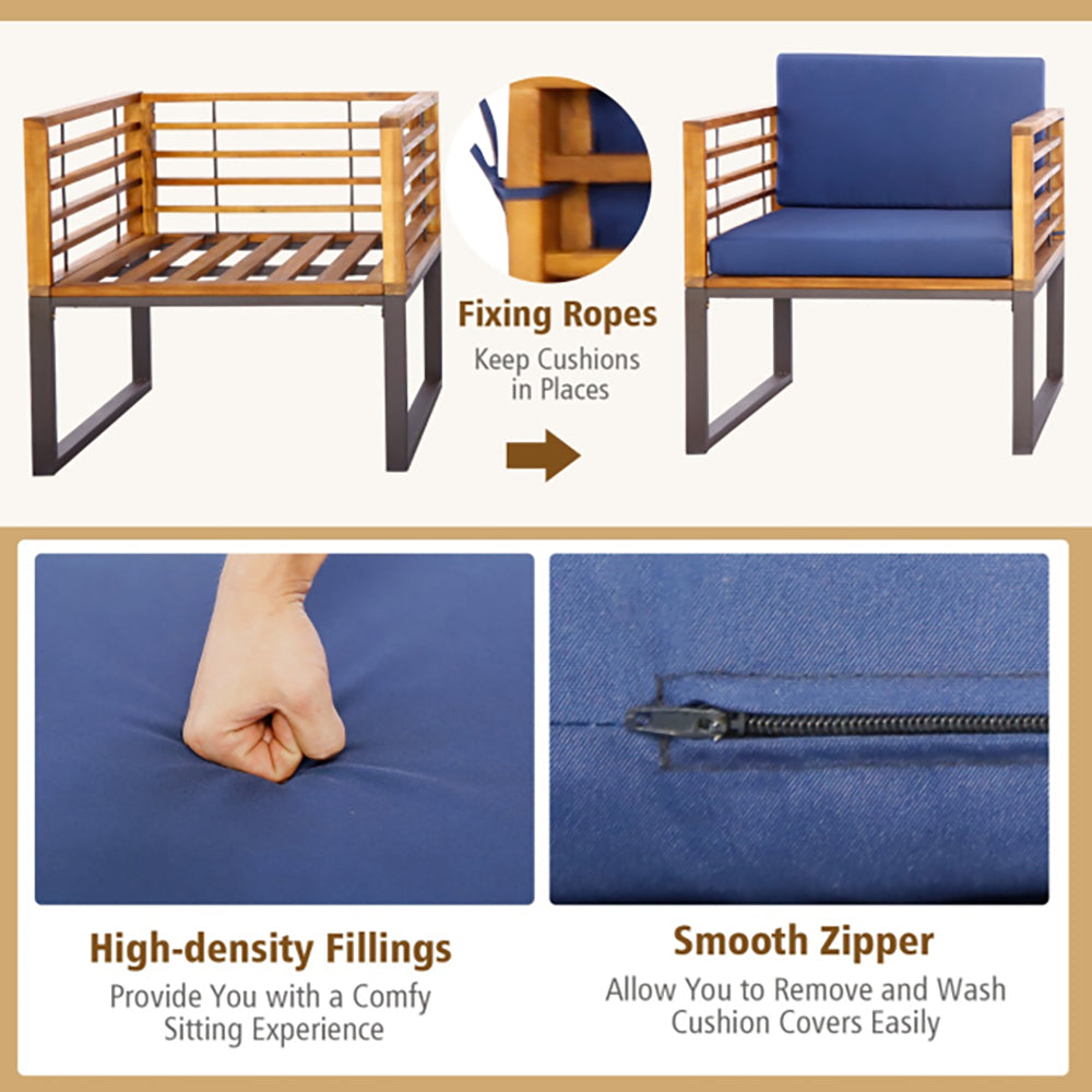 Eira Outdoor Conversation Set w/Cushioned Armchairs