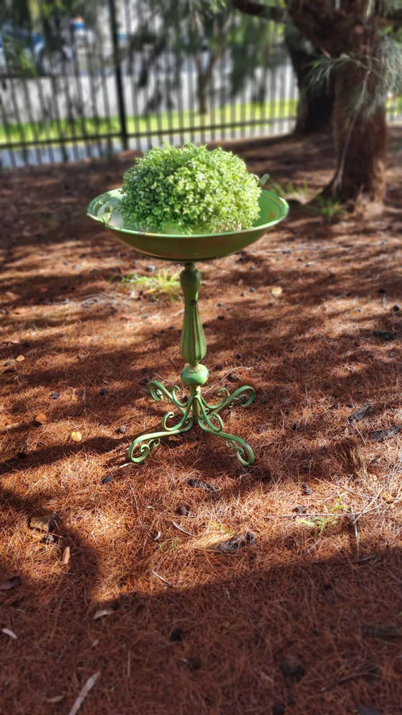 Girolamo Bird Feeder/Bath. 75 cm high. Brilliant Green
