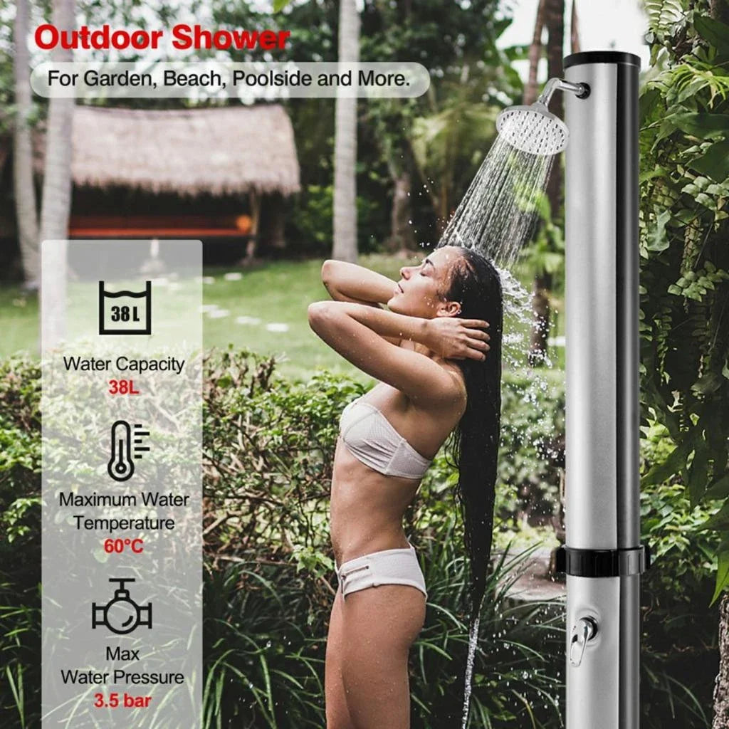 Riviera Solar Heated Shower 38L Height 218cm Max 60℃