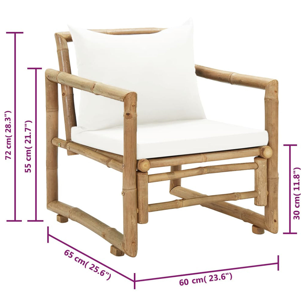 Lucca 2 pc Bamboo Chair Set w/Cushions