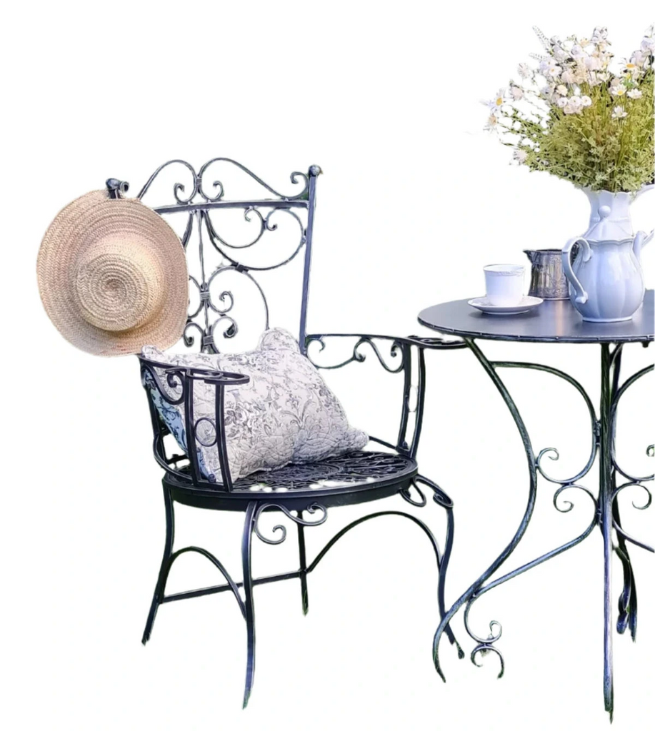 Moulins Wrought Iron Garden Armchair - Black Silver