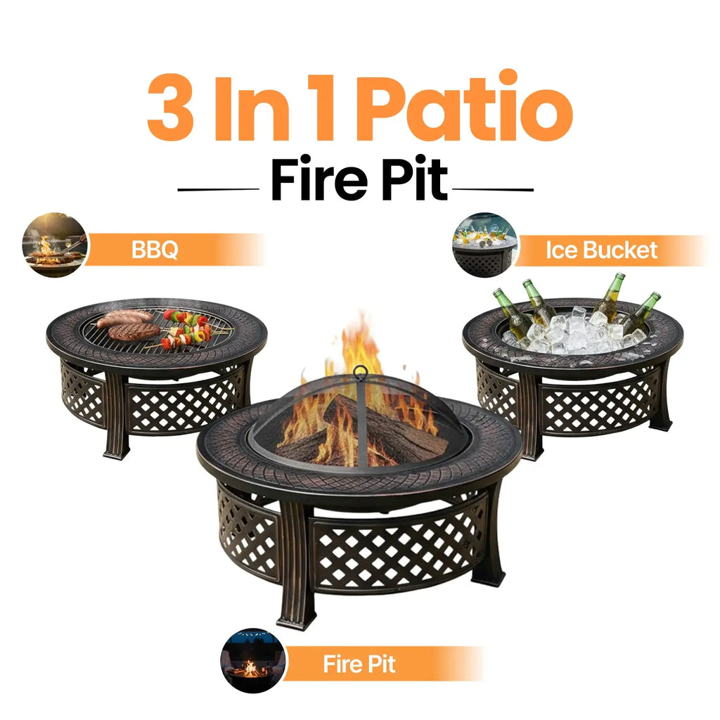 Fiera Ember Ring - 2 in 1 Fire Pit & BBQ