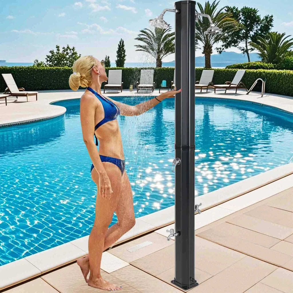 Crystal Beach or Pool 2.2M 35L Solar Heated Shower w/ Dual Shower