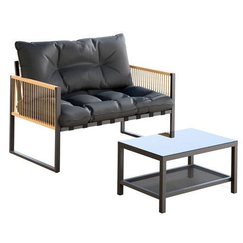 Benita 2 Seater Outdoor Lounge Set w/Table