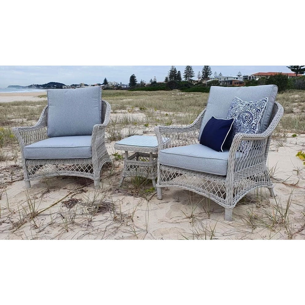 Amaryllis 3pc in Surfmist Wicker & Spunpoly Cushions