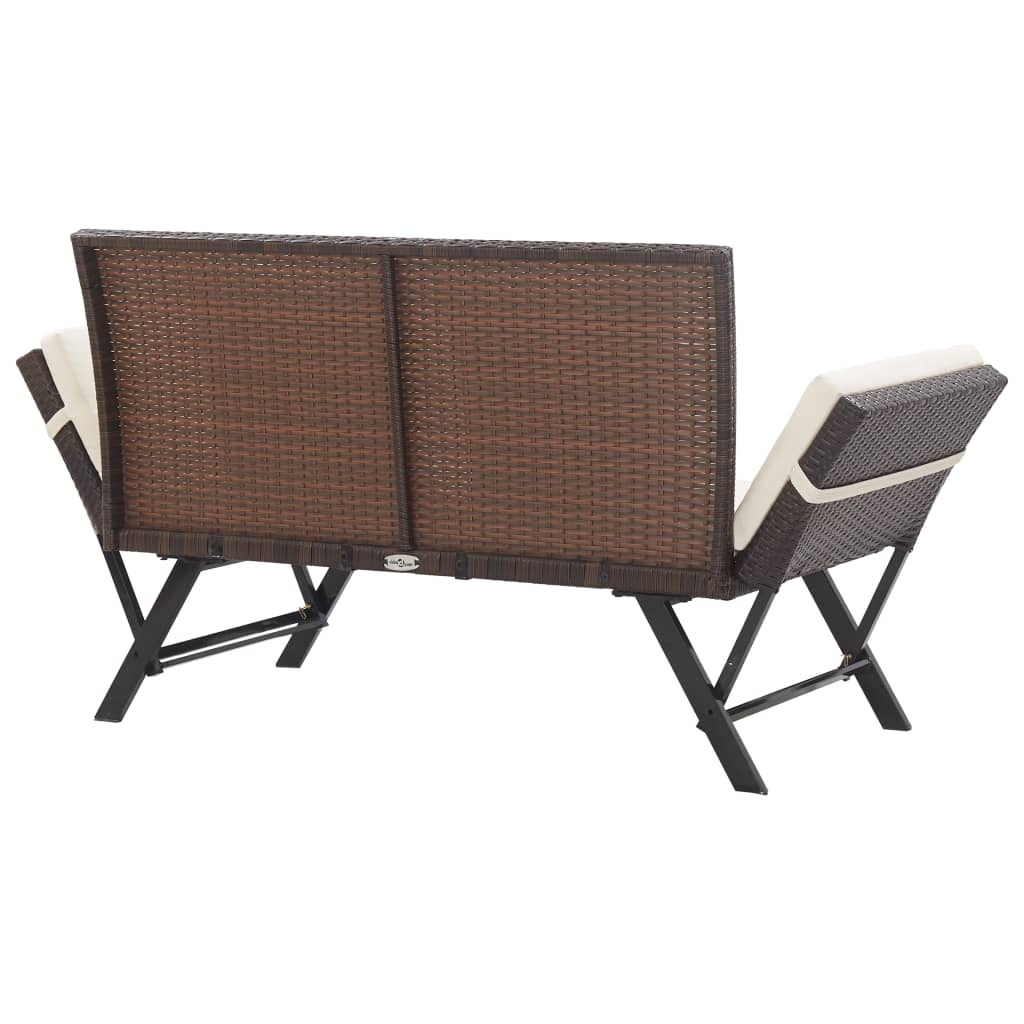 Odillon Convertible Polyrattan Garden Bench/Day Bed
