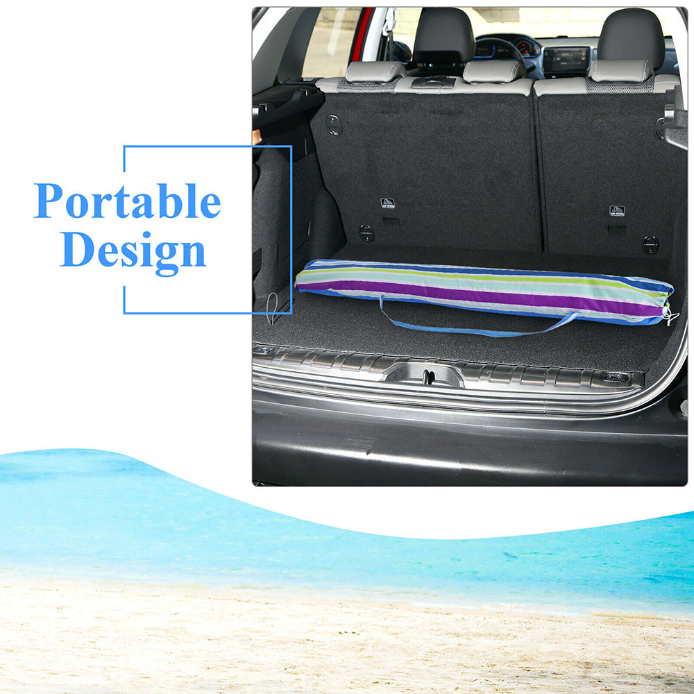 Vivi Beach Umbrella/Sun Shade w/Cup Holder & Carry Bag --- 3 Design Colours