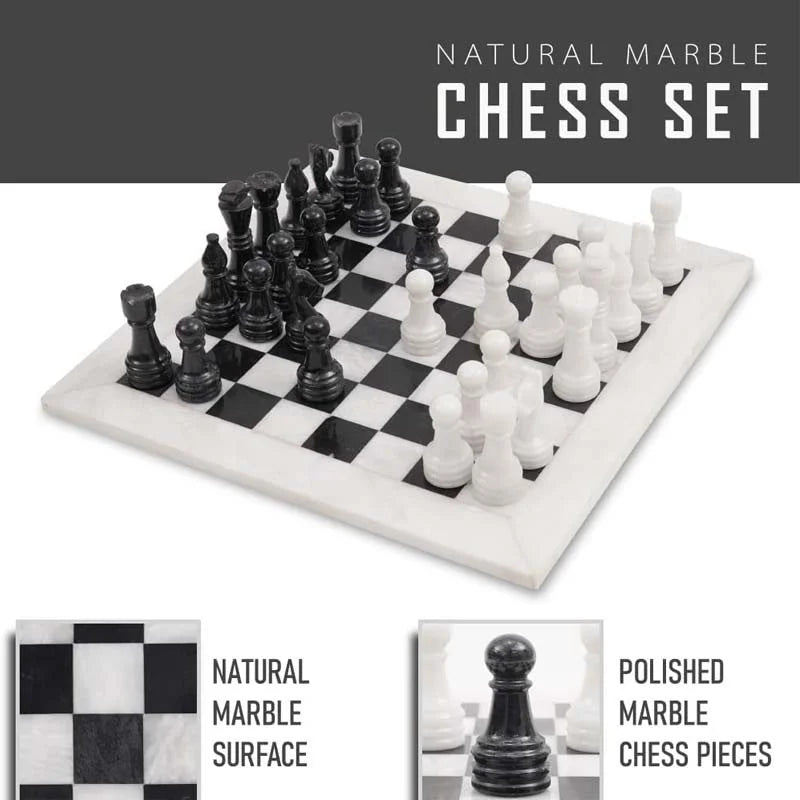 Archaia Marble Chess Set, 30cm, White / Black