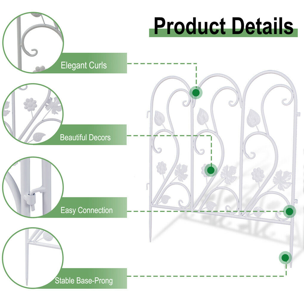 Larissa 5 Panel Wrought Iron Decorative Garden Fence