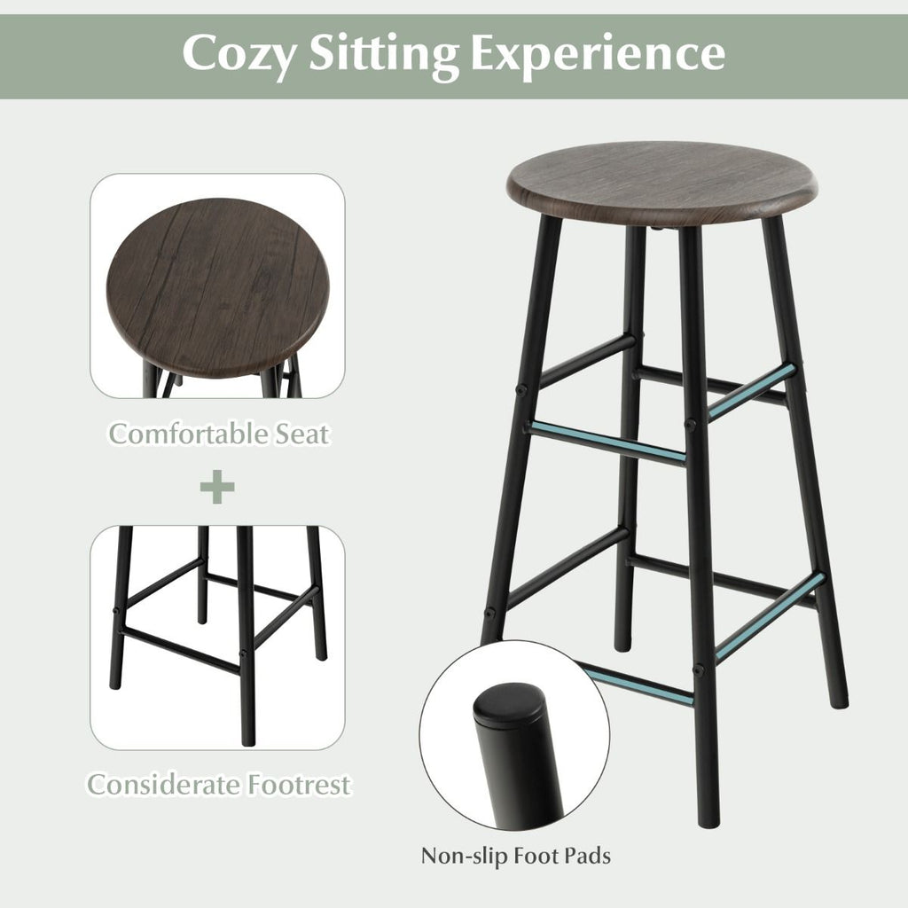 Hugo 3pc Patio Bar Table and Chair Set w/6-Bottle Wine Racks