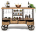 Molise Industrial Style Wooden Bar Cart w/Wine Bottle Rack