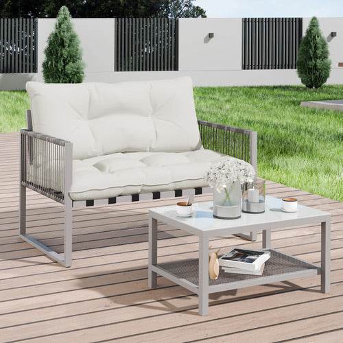 Benita 2 Seater Outdoor Lounge Set w/Table