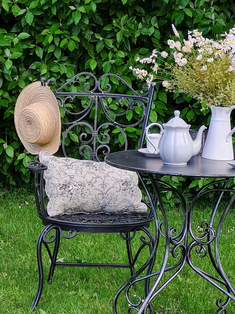 Moulins Wrought Iron Garden Armchair - Black Silver