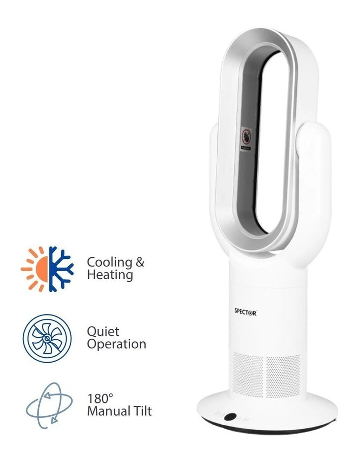 Winter Warm/Summer Cool Bladeless Electric Fan w/ Timer & Remote Control