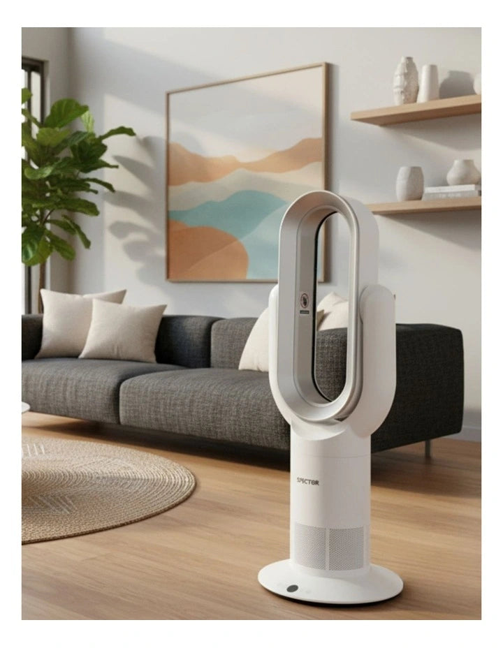 Winter Warm/Summer Cool Bladeless Electric Fan w/ Timer & Remote Control