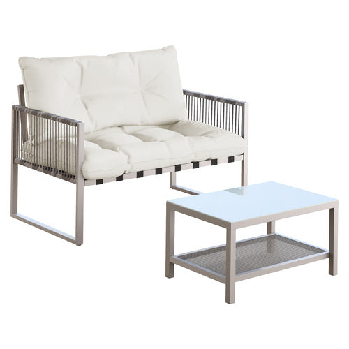 Benita 2 Seater Outdoor Lounge Set w/Table