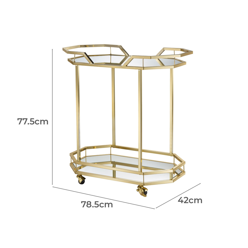 Fuego Metal & Glass Bar Cart