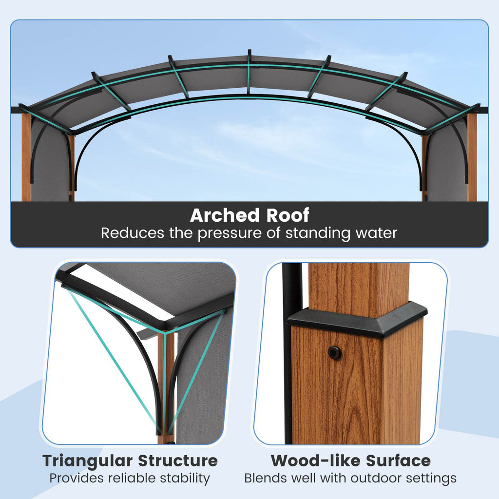 Criolla Metal Pergola with Retractable Canopy 3m x 3.6m