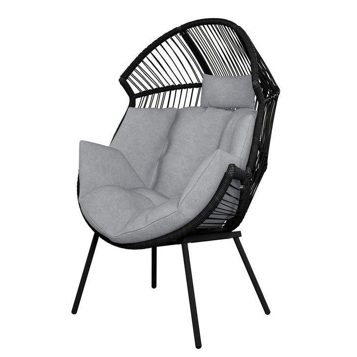 Liliana PE Rattan Outdoor Egg Chair w/ Stool