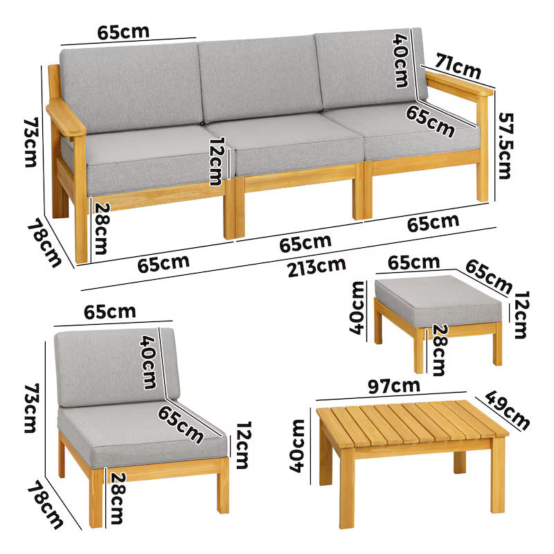 Samara 4pc Sofa Set for Garden & Patio