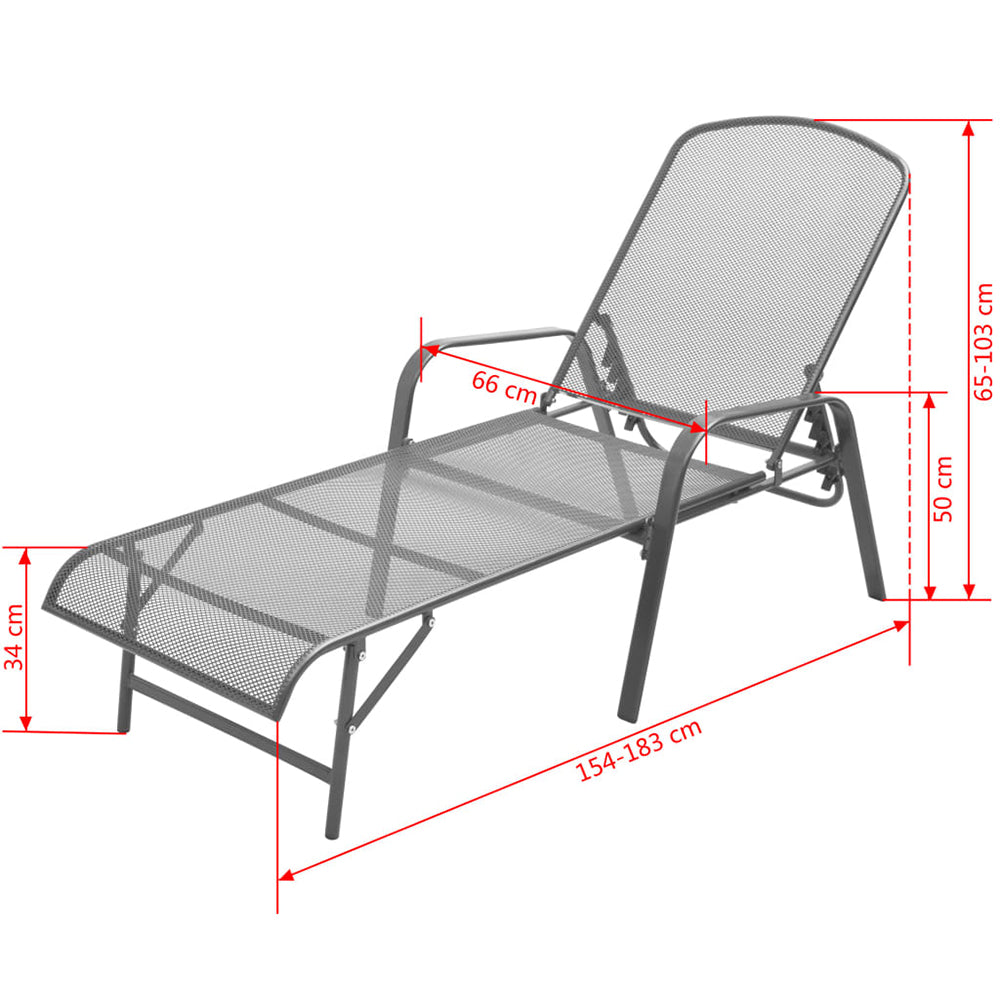 Carrera Set : 2 Steel Mesh Sun Loungers w/Table