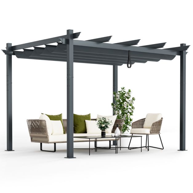 Bergamo Pergola with Retractable Canopy Cover