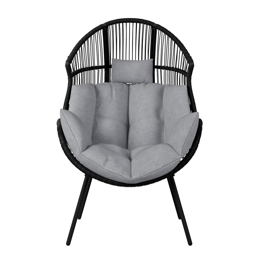 Liliana PE Rattan Outdoor Egg Chair w/ Stool