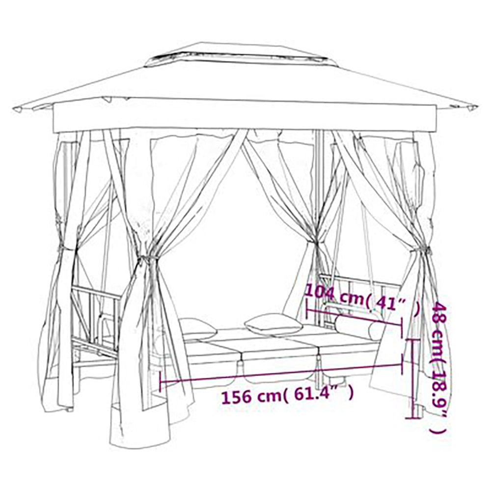 Cianna Luxury Outdoor Gazebo/Swing Chair/Sunbed - 4 Cols