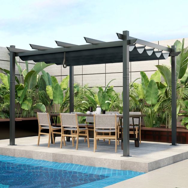 Bergamo Pergola with Retractable Canopy Cover