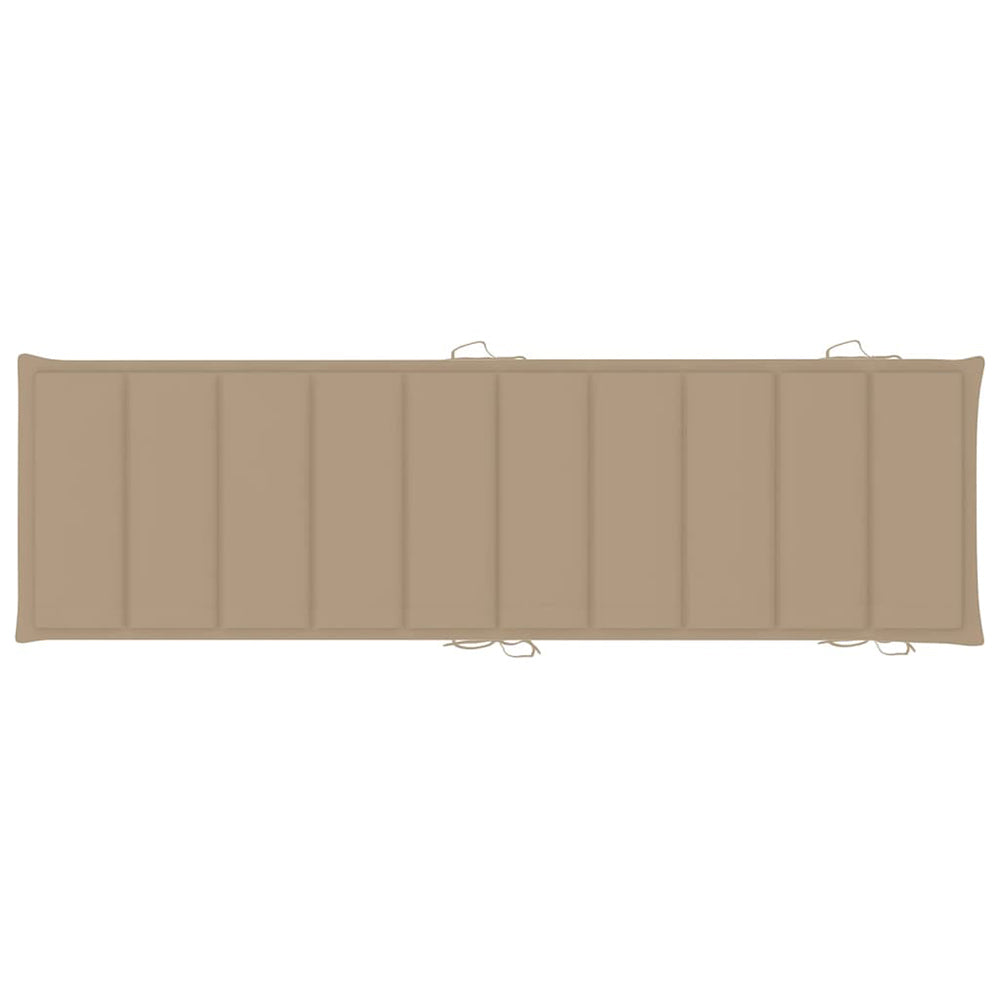 Jamilla Pair of Matching Acacia Sun Loungers 2 pcs w/Table & Cushions