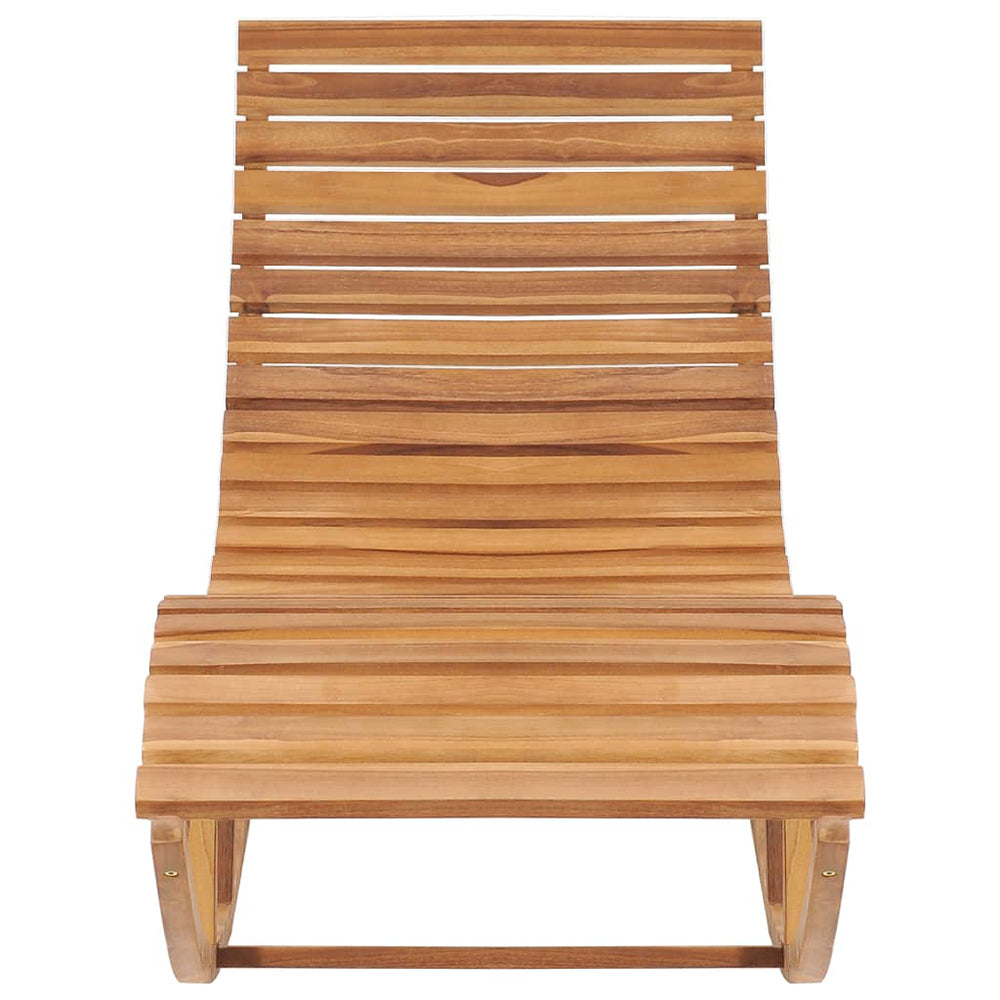 Eladio Solid Teak Rocking Sun Lounger w/Cushion - 12 Colours