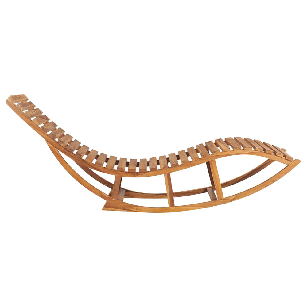 Eladio Solid Teak Rocking Sun Lounger w/Cushion - 12 Colours