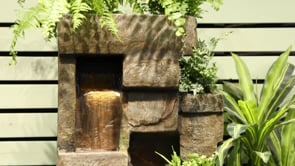 Klayoh 1.43m Cascading Water Wall with Plants