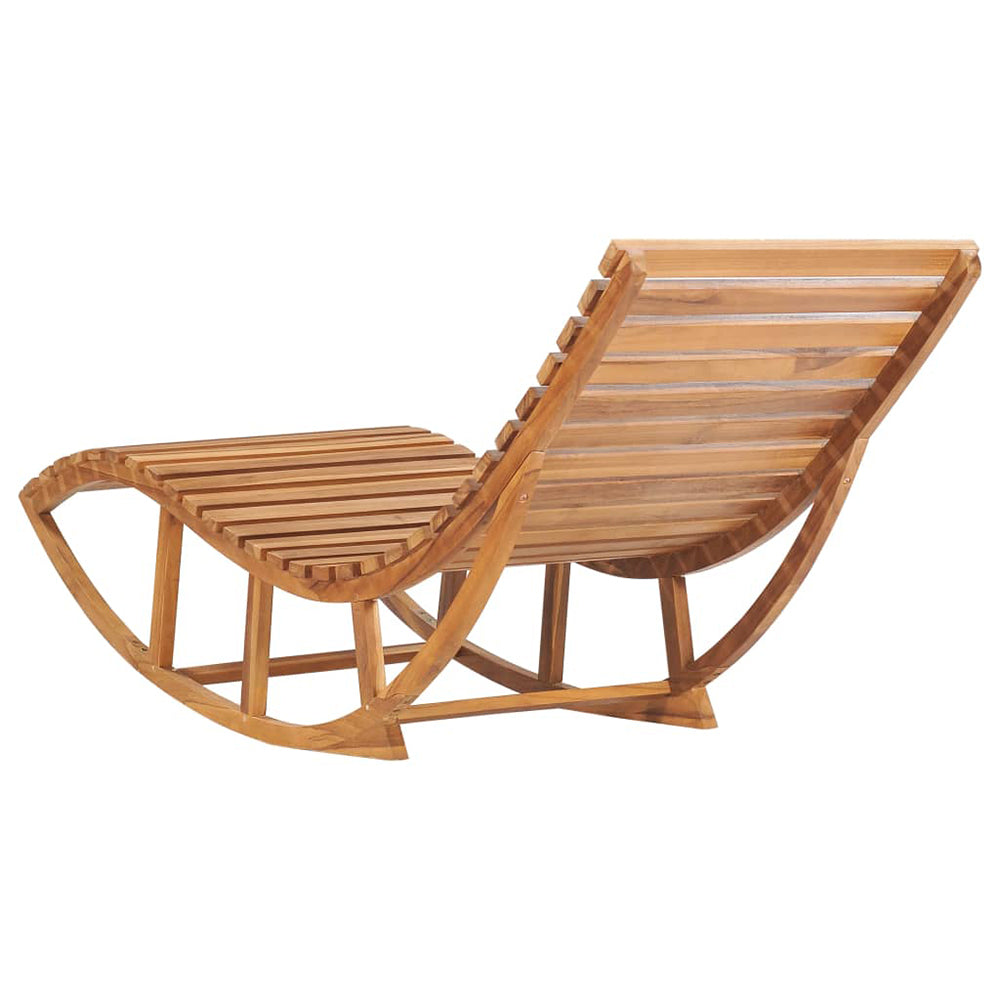 Eladio Solid Teak Rocking Sun Lounger w/Cushion - 12 Colours