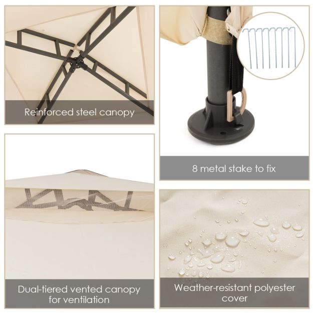 Socorro 3M X 3M Outdoor Canopy Gazebo w/Mosquito Netting