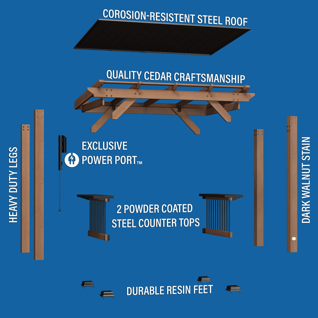Cesare Cedar WoodBarbecue Gazebo
