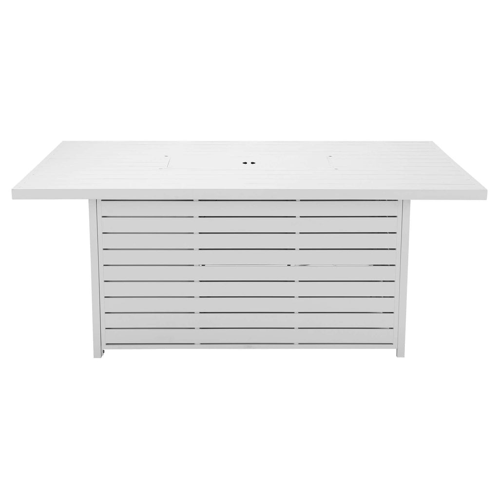 Agni Rectangular Gas Fire Pit Table – White