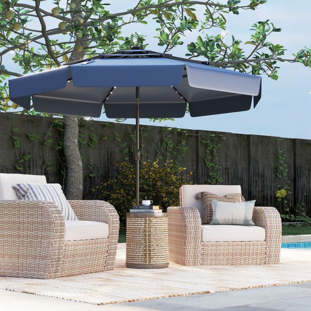 San Marco 3M Patio Umbrella with 3-Tier Vented Top & 8 Ribs