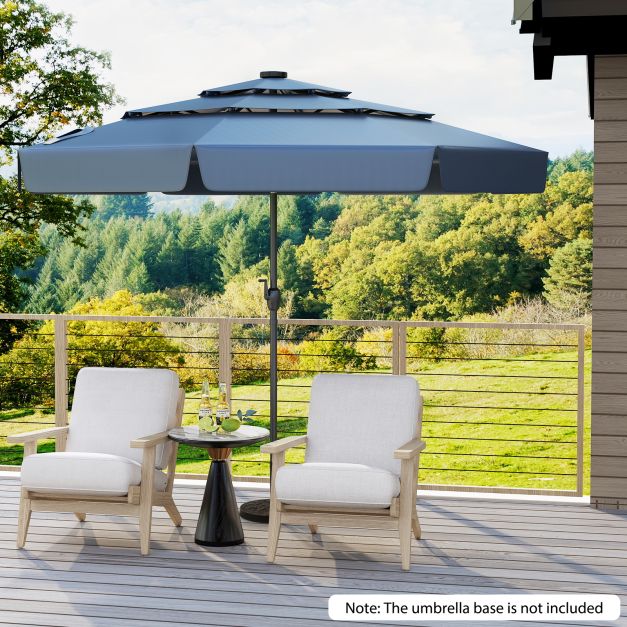 San Marco 3M Patio Umbrella with 3-Tier Vented Top & 8 Ribs