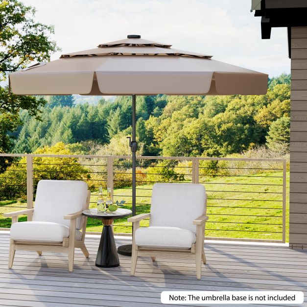 San Marco 3M Patio Umbrella with 3-Tier Vented Top & 8 Ribs