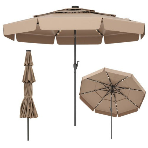 San Marco 3M Patio Umbrella with 3-Tier Vented Top & 8 Ribs