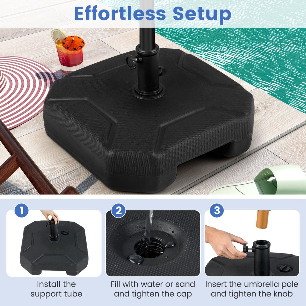 Round & Square Resin Umbrella Bases w/Lockable Wheels